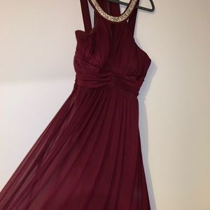 Burgundy ball gown